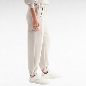 Express Cargo Joggers Pants Elastic Waist‎ Pull On Ankle Cuff Cream XXL / # 9132